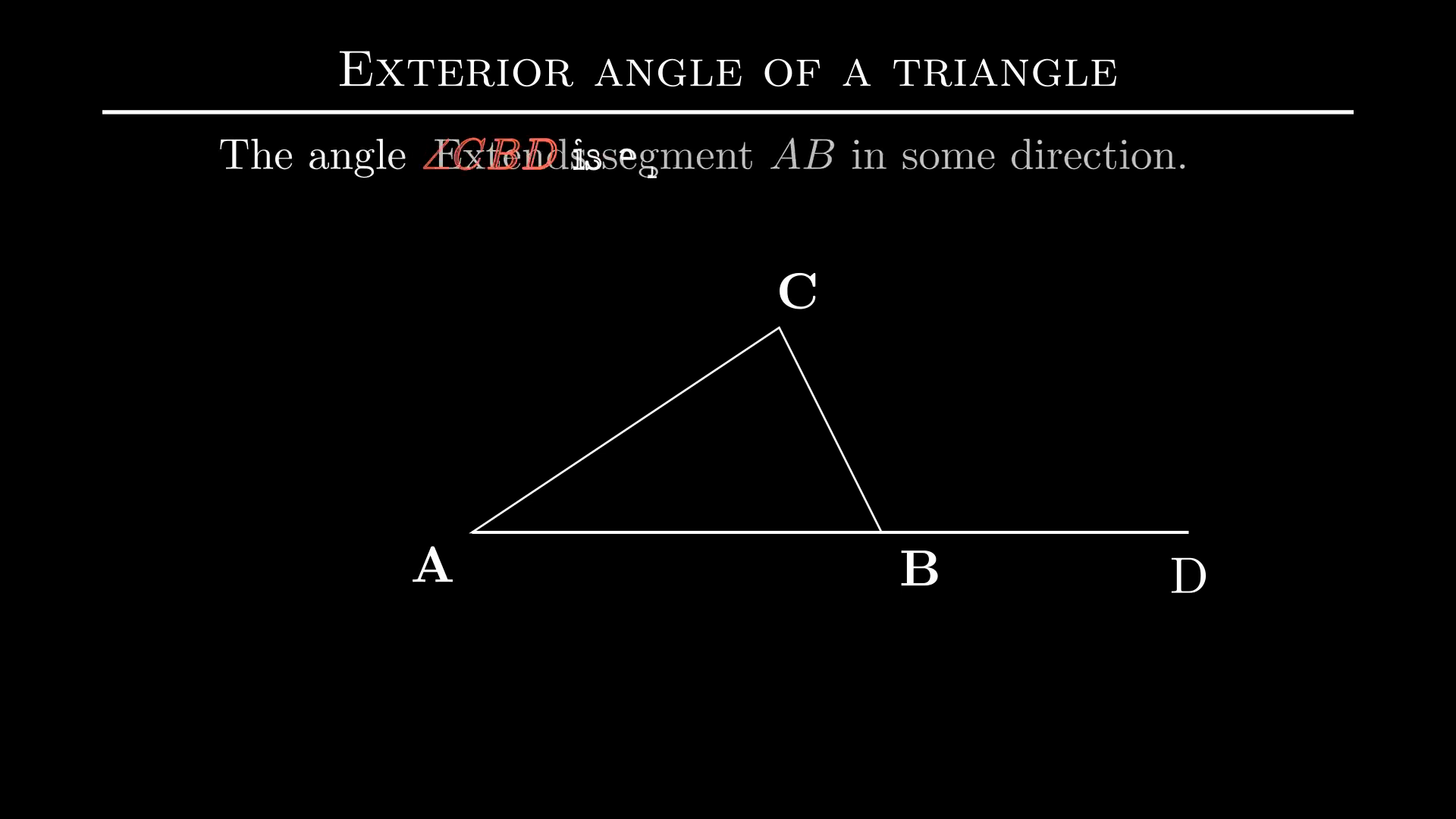 Sum of the external angles of a triangle